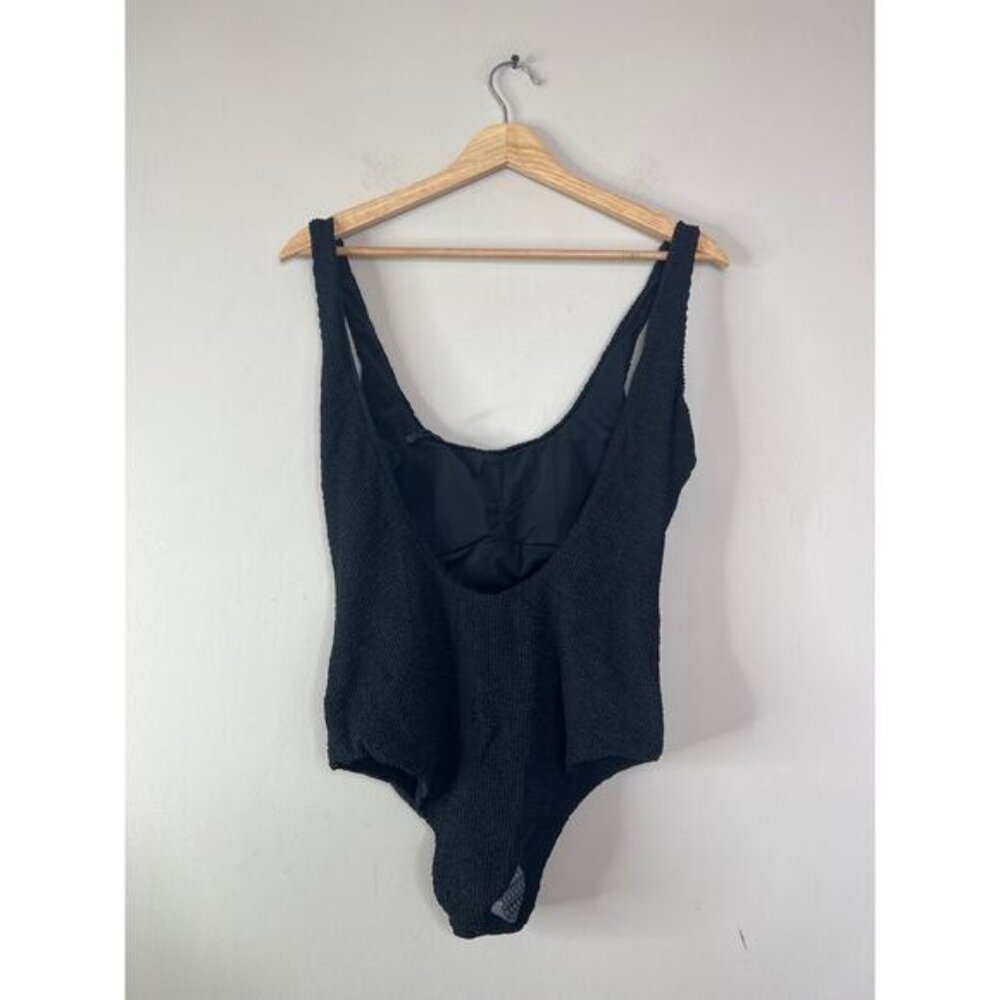 NWT It's Now Cool Backless One Piece Scoop Neck Low Crimped Swimsuit Black - Picture 8 of 10